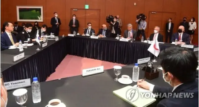 今年６月にソウルで行われた韓米日の北朝鮮担当高官による協議＝（聯合ニュース）