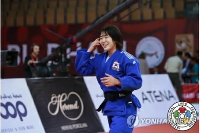 柔道の韓国代表第１次選考会を兼ねた全国大会で優勝した在日のホ・ミミ（国際柔道連盟提供）＝（聯合ニュース）≪転載・転用禁止≫