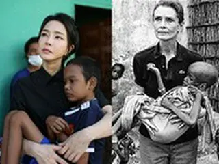 外遊に同行のキム・ゴンヒ夫人、オードリー・ヘプバーンとそっくりの写真が話題＝韓国
