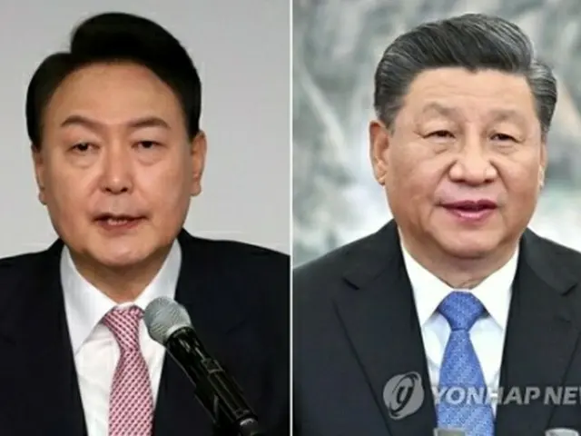尹錫悦（ユン・ソクヨル）大統領（左）と習近平国家主席（資料写真）＝（聯合ニュース）