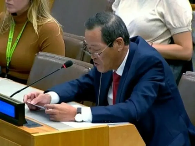 北朝鮮の金星・国連大使（国連ウェブＴＶより）＝（聯合ニュース）