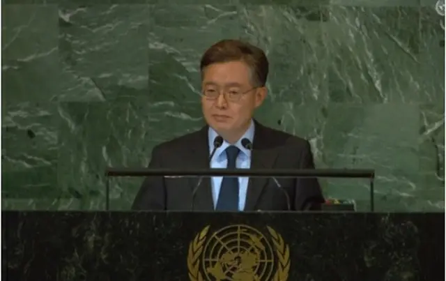 韓国の黄浚局・国連大使（国連ウェブテレビより）＝（聯合ニュース）