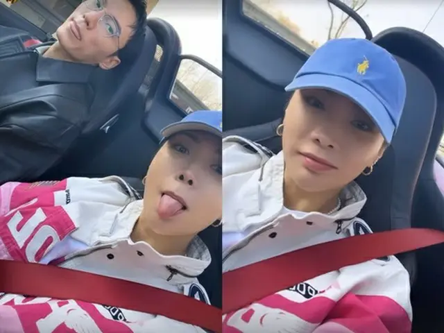 Honey J、夫ジョンダム氏とオープンカーに乗って済州新婚旅行？…結婚式後初の近況公開（画像提供:wowkorea）