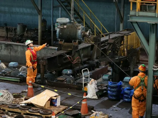 ポスコ浦項製鉄所の第2熱延工場での復旧作業の様子（画像提供:wowkorea）
