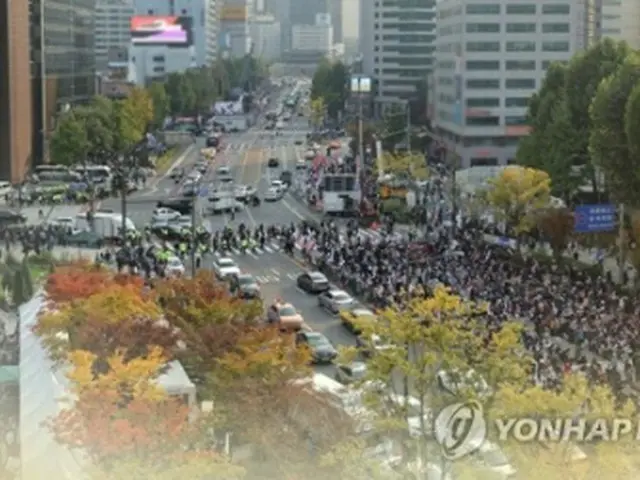 ソウルで大規模集会開催による交通渋滞が予想される＝（聯合ニュースＴＶ）