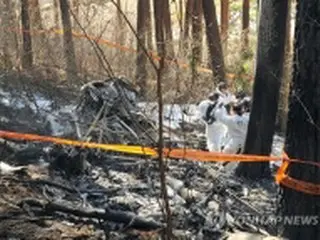 韓国のヘリ墜落事故　５人が死亡＝届け出は「２人搭乗」