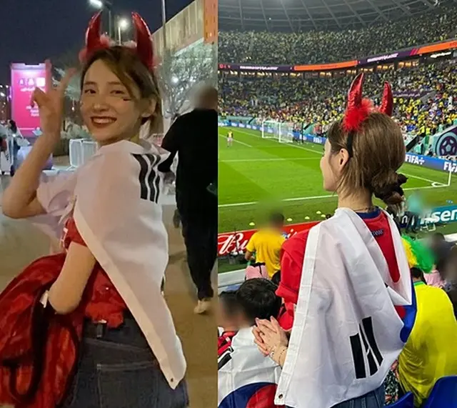 「財閥家の末息子」出演パク・ジヒョン、W杯16強・ブラジル戦をカタールで観戦 「幸せな時間、ありがとう」（画像提供:wowkorea）