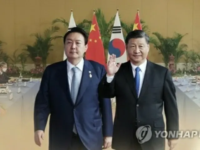 尹大統領（左）と習主席（コラージュ）＝（聯合ニュースＴＶ）