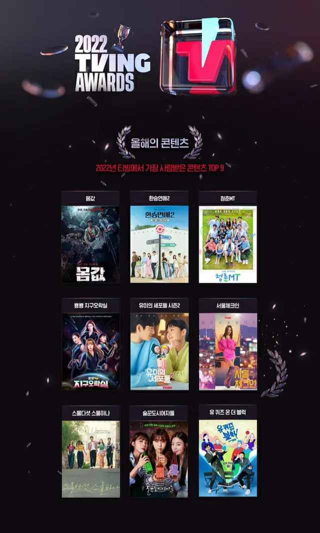 「青春MT」＆「二十五、二十一」など9作品、TVINGことし最高のコンテンツに…部門投票も実施中（画像提供:wowkorea）