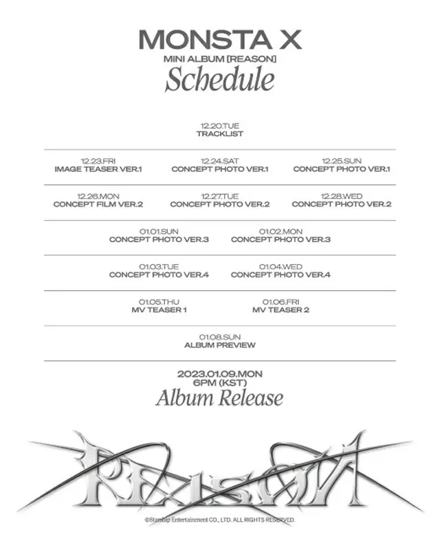 「MONSTA X」、1月9日カムバック＝プロモーションスケジュール公開（画像提供:wowkorea）