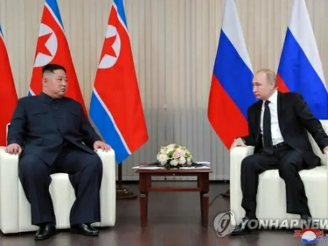 ２０１９年に会談した金正恩（キム・ジョンウン）国務委員長（朝鮮労働党総書記・左）とプーチン大統領＝（朝鮮中央通信＝聯合ニュース）≪転載・転用禁止≫
