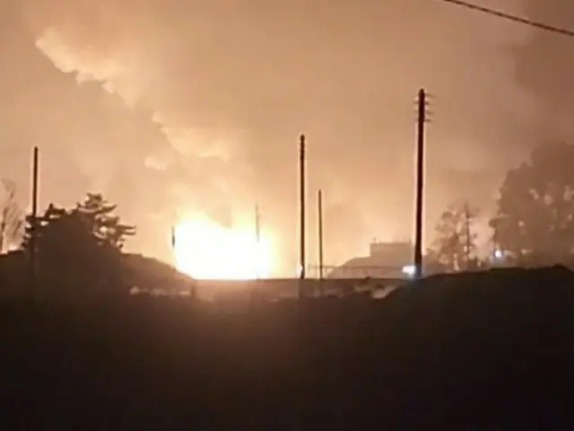 江陵落弾事故当時に撮影された映像キャプチャー（画像提供:wowkorea）