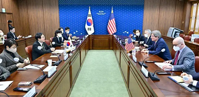 米韓次官が10日午前、韓国で両者会談を行なっている様子（画像提供:wowkorea）
