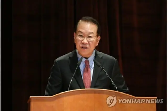 今月２日、統一部の仕事始め式で新年のあいさつを述べる権氏（同部提供）＝（聯合ニュース）≪転載・転用禁止≫