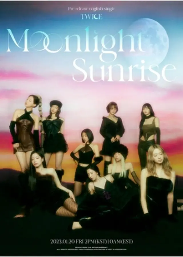 TWICEが英語シングル「MOONLIGHT　SUNRISE」をリリースする（所属事務所提供）＝（聯合ニュース）≪転載・転用禁止≫