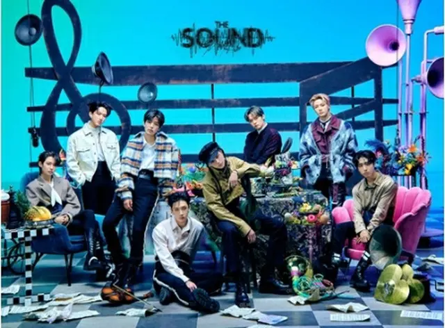 Stray　Kidsの日本ファーストフルアルバム「THE　SOUND」のイメージビジュアル（ソニー・ミュージックレーベルズ提供）＝（聯合ニュース）≪転載・転用禁止≫