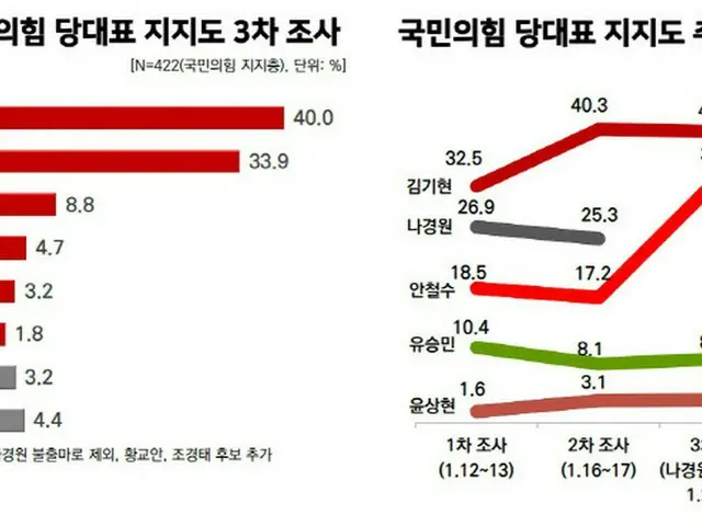 韓国与党代表候補の支持度、キム・ギヒョン氏（48%）が安哲秀氏（41%）を上回る（画像提供:wowkorea）