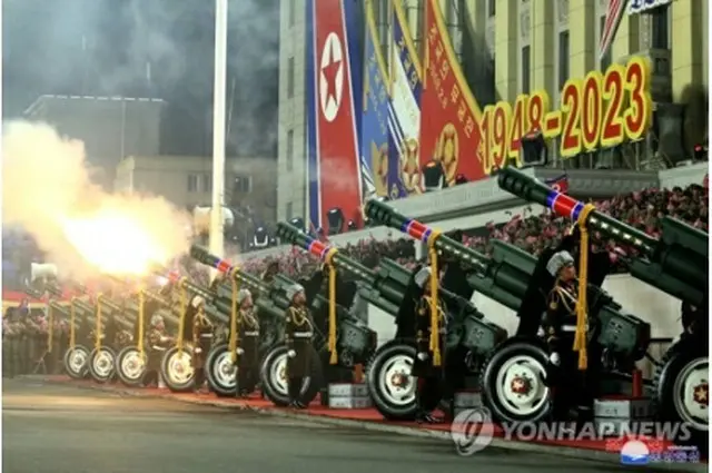 北朝鮮の朝鮮中央通信は９日、前日に平壌の金日成広場で閲兵式（軍事パレード）が行われたと報じた＝（朝鮮中央通信＝聯合ニュース）≪転載・転用禁止≫