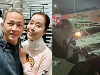 公演芸術家ポッピン・ヒョンジュンの妻パク・エリ、3重追突事故で車がメチャメチャに…救急室行き