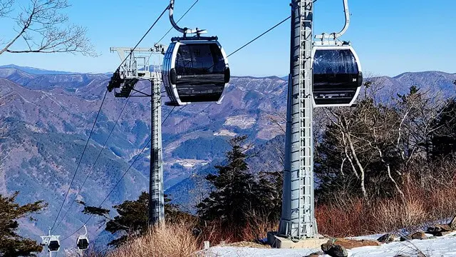 「恐怖の20分」加里王山ケーブルカー強風で異常運行＝韓国（画像提供:wowkorea）