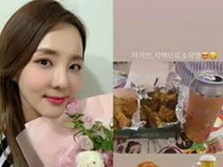 DARA（元2NE1）、脱小食家？「寝る前にチキンとビールで小さな幸せ」