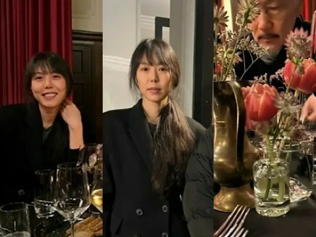 女優キム・ミンヒ、ベルリンでの酒場で…ホン・サンス・中国人女優と共に（画像提供:wowkorea）