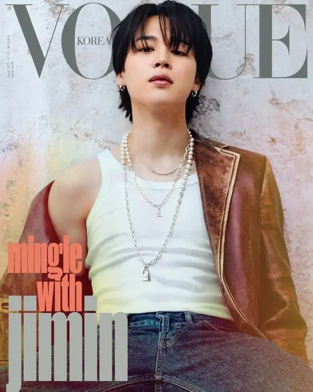 JIMIN（BTS）、ファッション誌カバーを装飾＝ランニング＆レザージャケットで完成させた”男性美”（画像提供:wowkorea）