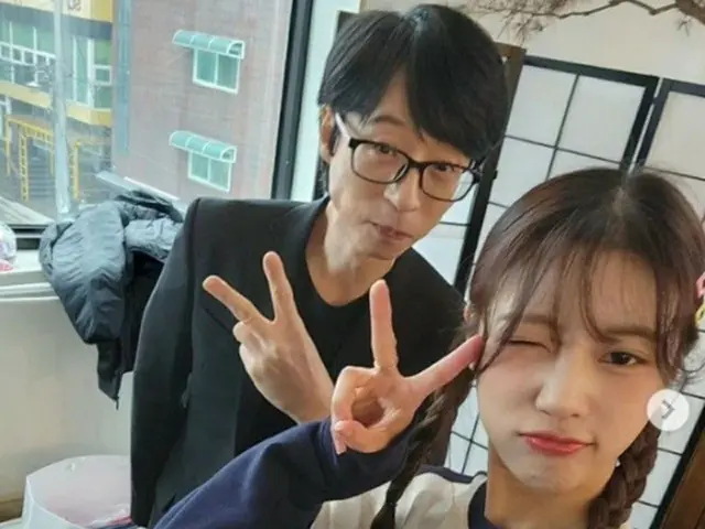 人気タレントのユ・ジェソク、顔がげっそり？歌手イ・ミジュ（元LOVELYZ）より小さな顔にネットユーザー「心配」（画像提供:wowkorea）