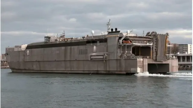 米海軍の高速輸送艦「グアム」（インド太平洋軍司令部提供）＝（聯合ニュース）≪転載・転用禁止≫