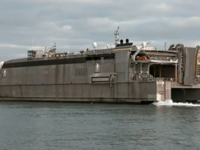 米海軍の高速輸送艦「グアム」(インド太平洋軍司令部提供)=(聯合ニュース)≪転載・転用禁止≫