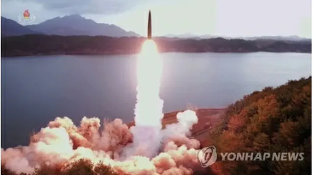 北朝鮮のミサイル＝（朝鮮中央テレビ＝聯合ニュース）≪転載・転用禁止≫