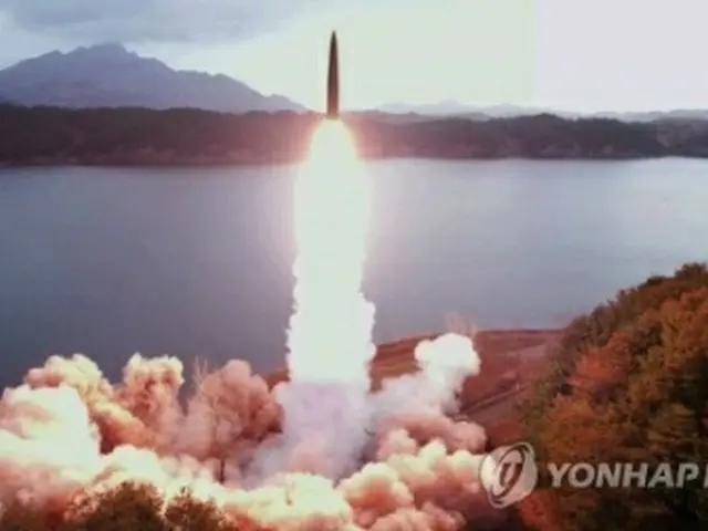 北朝鮮のミサイル＝（朝鮮中央テレビ＝聯合ニュース）≪転載・転用禁止≫