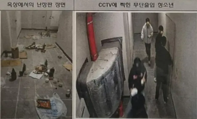 マンションの屋上で密かに酒盛りをした未成年者たち…酒びんなどでゴミだらけ＝韓国（画像提供:wowkorea）