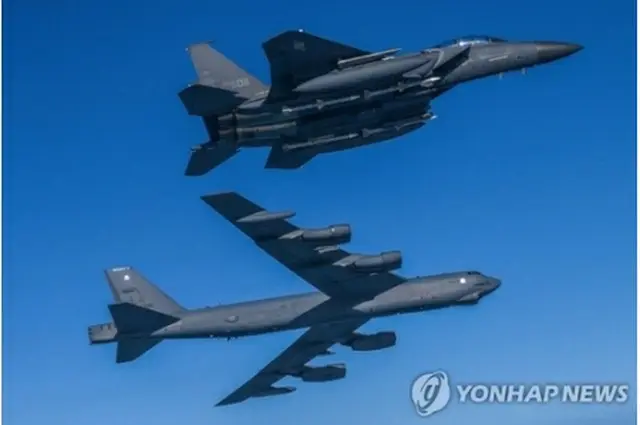 先月６日に行われた韓米空軍の合同訓練の様子（国防部提供）＝（聯合ニュース）≪転載・転用禁止≫