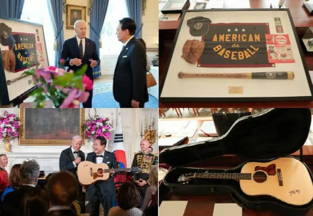 尹大統領が訪米時に受け取った贈り物は愛犬散歩用のリード・野球グッズ・レコード＝韓国報道（画像提供:wowkorea）