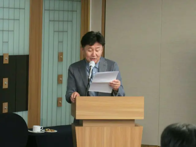あいさつをするチャン・サンウォンPBA副総裁（画像提供:wowkorea）