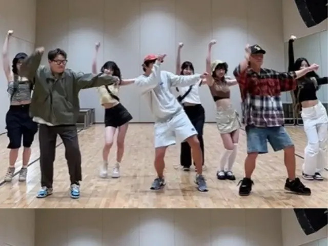 俳優イ・シオン、ギアン84らと一緒に「LE SSERAFIM」の前でダンスを披露（画像提供:wowkorea）