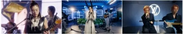 左からSE　SO　NEON、CHUDAHYE　CHAGIS、Zior　Park（ルイ・ヴィトン提供）＝（聯合ニュース）≪転載・転用禁止≫