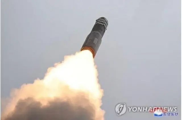 北朝鮮が7月12？？日に発射したICBM［火星18」＝（朝鮮中央通信＝聯合ニュース）