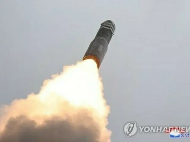 北朝鮮が7月12？？日に発射したICBM［火星18」＝（朝鮮中央通信＝聯合ニュース）