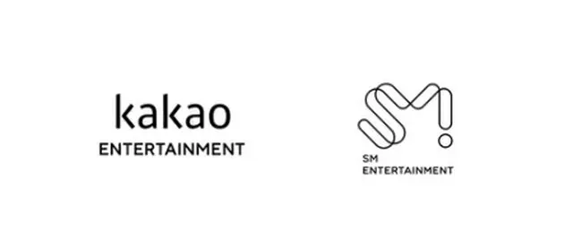カカオエンターテインメントとＳＭエンタテインメントのロゴ（各社提供）＝（聯合ニュース）≪転載・転用禁止≫