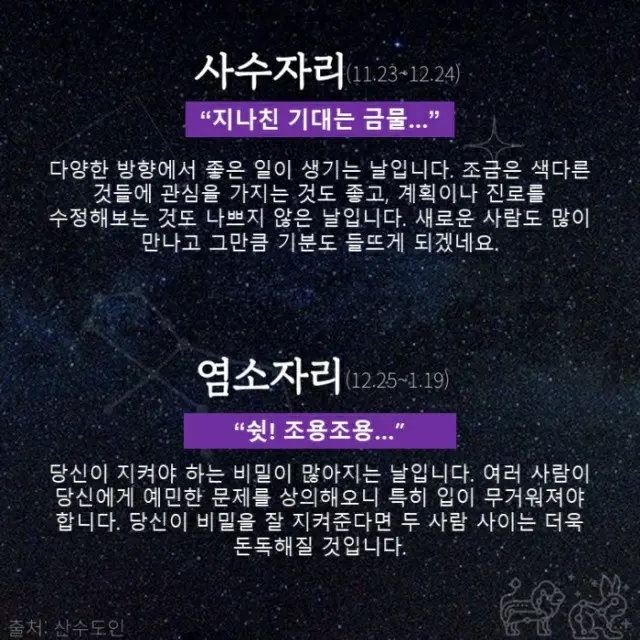 ●いて座、●やぎ座（画像提供:wowkorea）