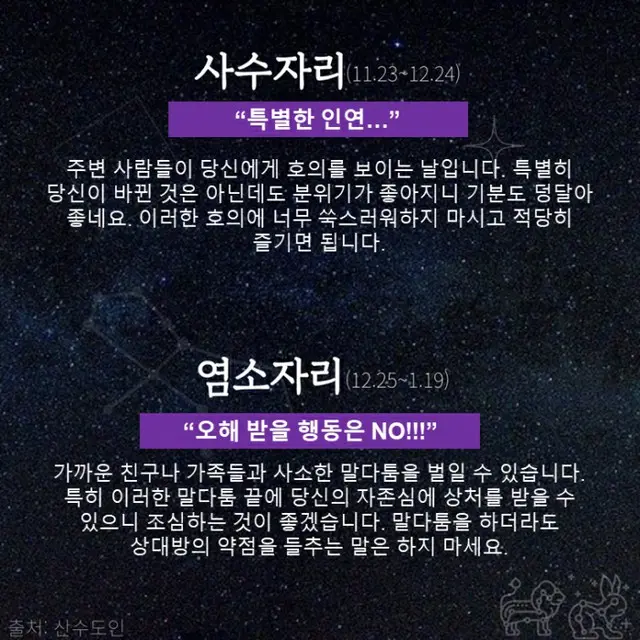 ●いて座、●やぎ座（画像提供:wowkorea）