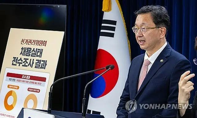 調査結果を発表する国民権益委員会の鄭勝允・副委員長兼事務処長＝１１日、ソウル（聯合ニュース）