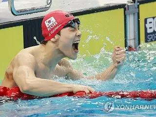 アジア大会競泳　チ・ユチャンが男子５０ｍ自由形で金