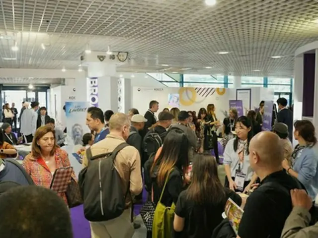 「ＭＩＰＣＯＭ２０２３」に設置された韓国共同館（韓国コンテンツ振興院提供）＝（聯合ニュース）≪転載・転用禁止≫