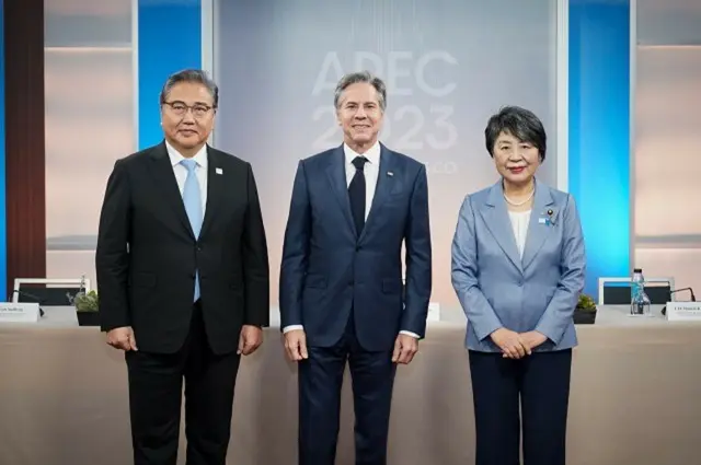 日米韓の外相が「北のICBM」を糾弾…「米国の日韓に対する防衛公約は鉄のように強固」