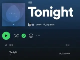 「BTS」のJINの初の自作曲「Tonight」が、iTunes33カ国で1位