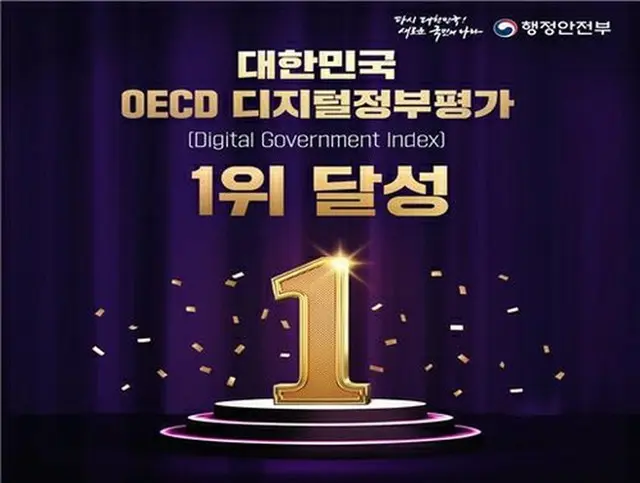 ＯＥＣＤのデジタル政府評価で韓国が１位となった（行政安全部提供）＝（聯合ニュース）≪転載・転用禁止≫