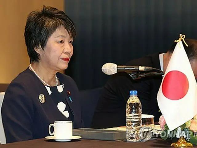 ２０２３年１１月２６日、韓中日外相会談に出席するため、韓国・釜山を訪れた上川陽子外相＝（聯合ニュース）